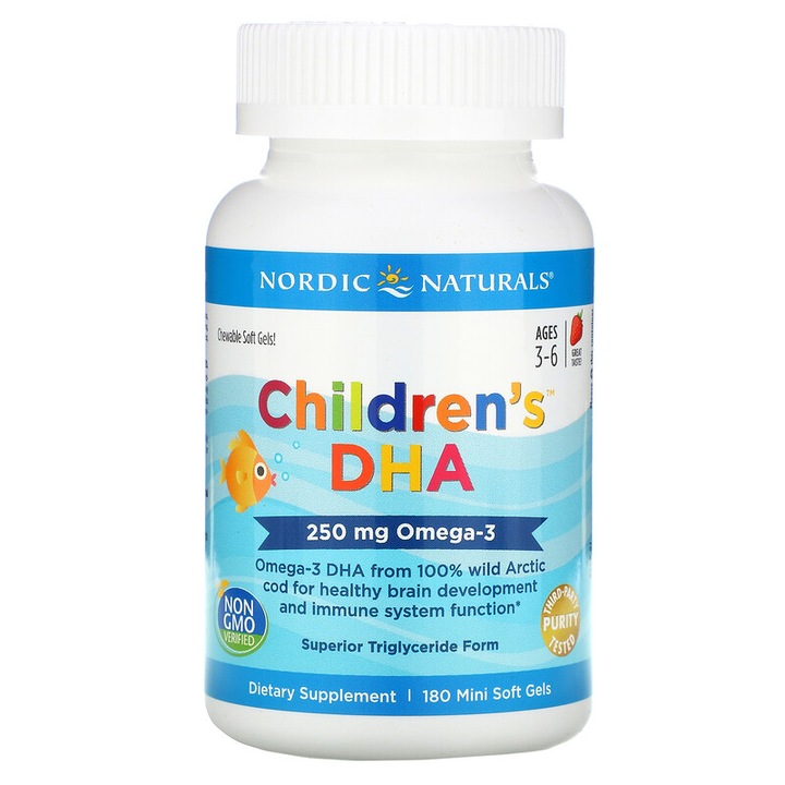 Хранителна добавка Nordic Naturals Children's DHA 250mg, 180 капсули
