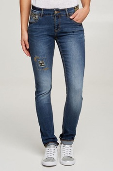 Blugi, Desigual, XS, 1%elastan, drepti, albastru Blugi, Desigual, XS, 1%elastan, drepti, albastru