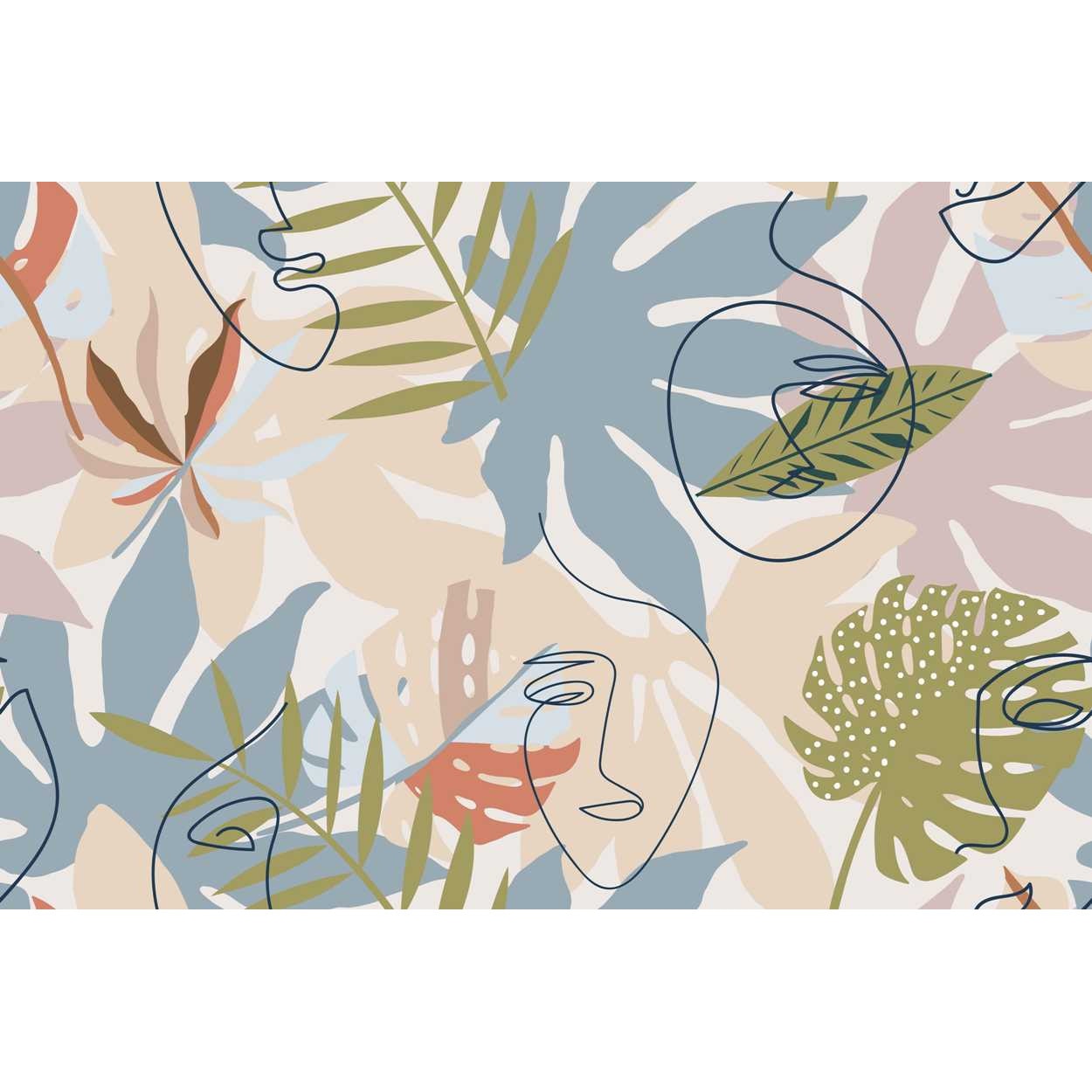 Set Autocolante pentru mobila - Frunze Tropicale si Siluete- 20x80 cm x 3 bucati