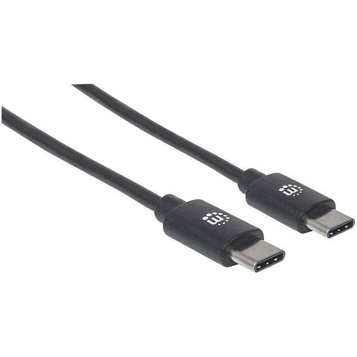Кабел MANHATTAN 355247, USB 2.0 Type-C M/M, 480 Mbps, 5 A, 2.0 м