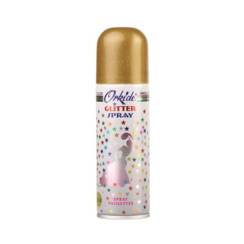 Spray Stralucitor Auriu Pentru Par Si Corp Orkide Glitter Spray, 90 ml Spray Stralucitor Auriu Pentru Par Si Corp Orkide Glitter Spray, 90 ml