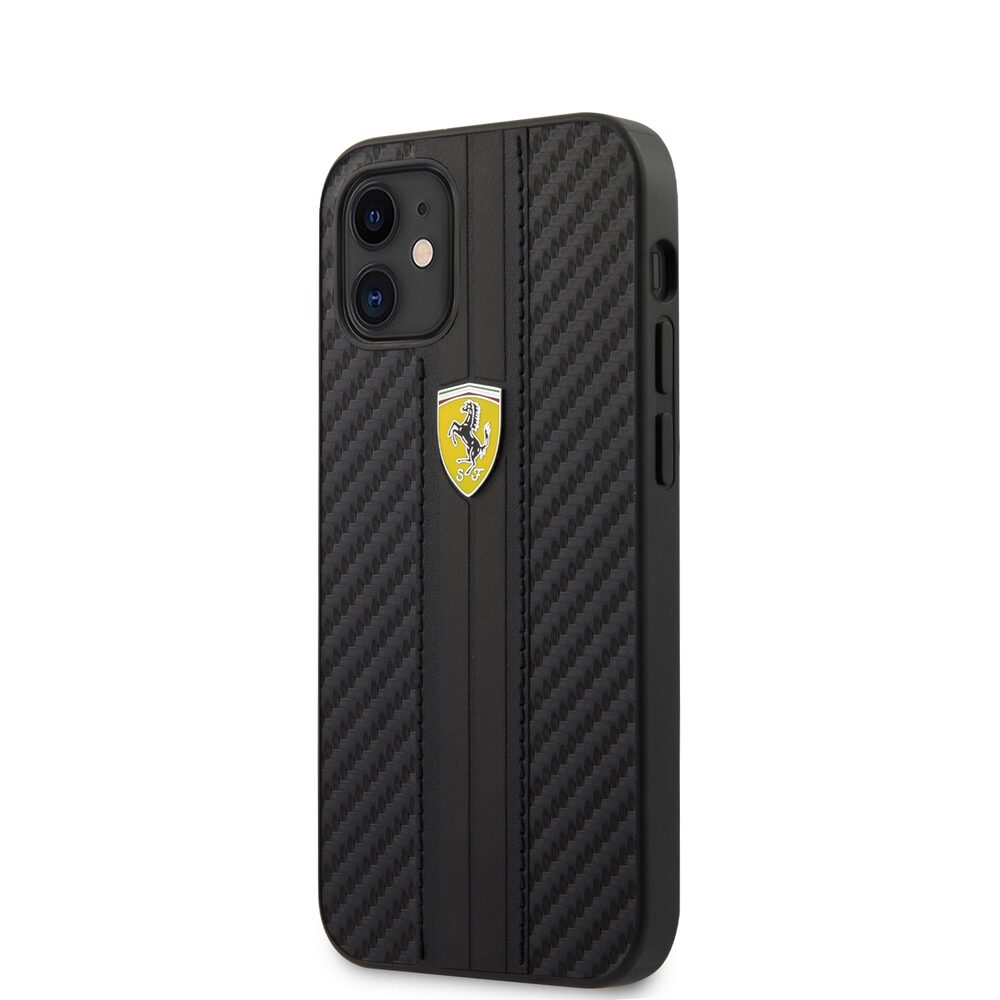 Husa Ferrari din piele Eco pentru iPhone 12 Mini (5.4
