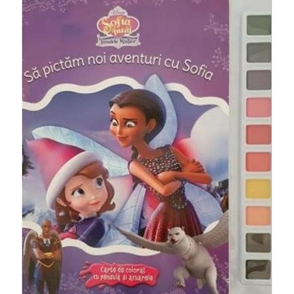 Disney. Sofia Intai. Insulele Mistice. Sa Pictam Noi Aventuri Cu Sofia. Carte De Colorat Cu Pensula