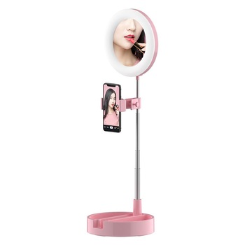 Oglinda cu Lampa Ring Light 64 led-uri si suport telefon, ideala pentru selfie, sesiuni live, machiajul perfect, stativ telescopic Oglinda cu Lampa Ring Light 64 led-uri si suport telefon, ideala pentru selfie, sesiuni live, machiajul perfect, stativ telescopic