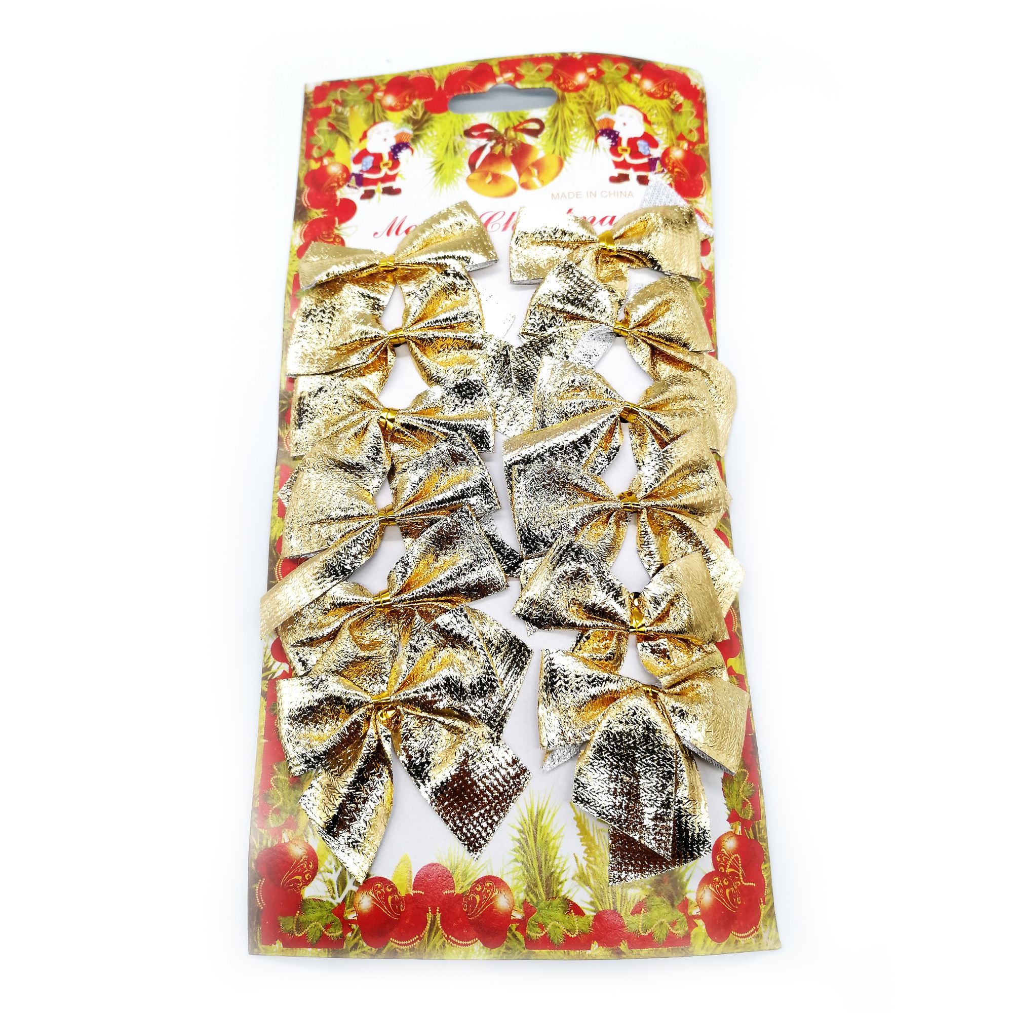 Set 12 Fundite decorative Craciun, aurii