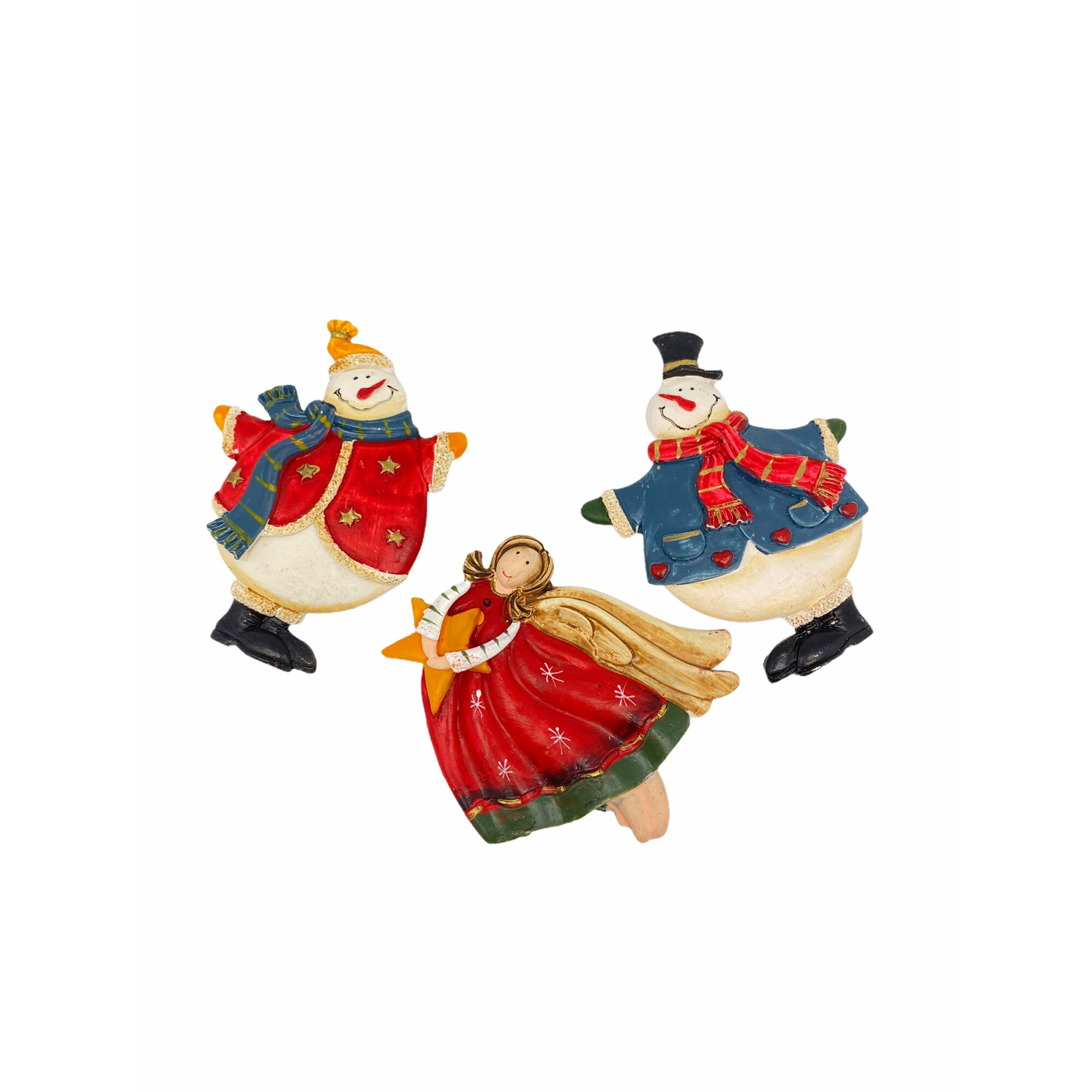 Set 3 magneti decorativi, Craciun, Ingeras, Om de zapada, Atelier, Ceramica