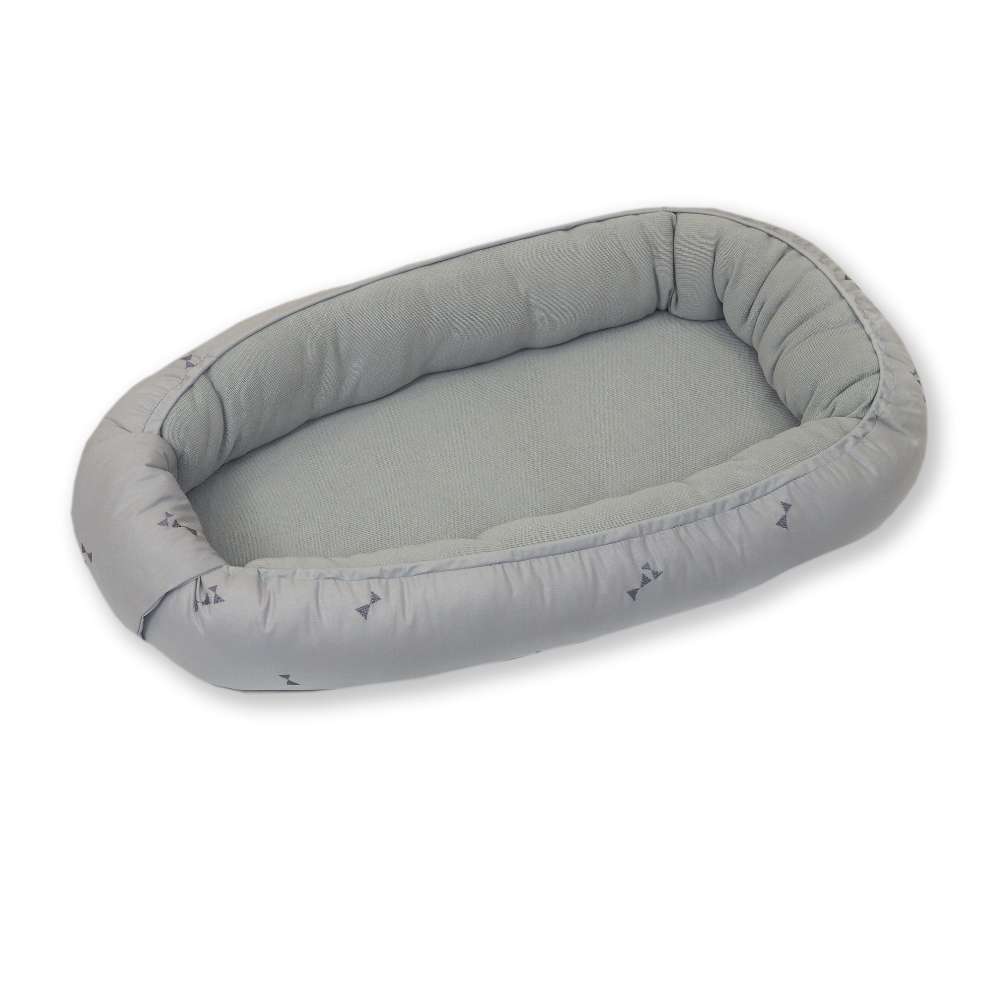 Cosulet bebe reversibil, Pure Bumbac Tricot Grey, 70 x 45 cm