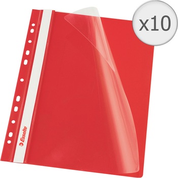 Set 10 dosare PP cu multiperforatii Esselte VIVIDA, A4, Rosu Set 10 dosare PP cu multiperforatii Esselte VIVIDA, A4, Rosu