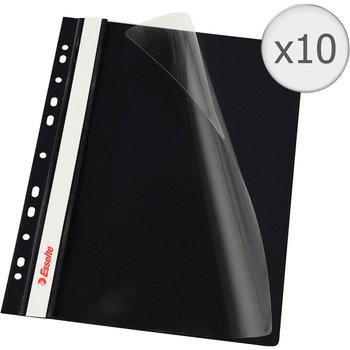 Set 10 dosare PP cu multiperforatii Esselte VIVIDA, A4, Negru Set 10 dosare PP cu multiperforatii Esselte VIVIDA, A4, Negru