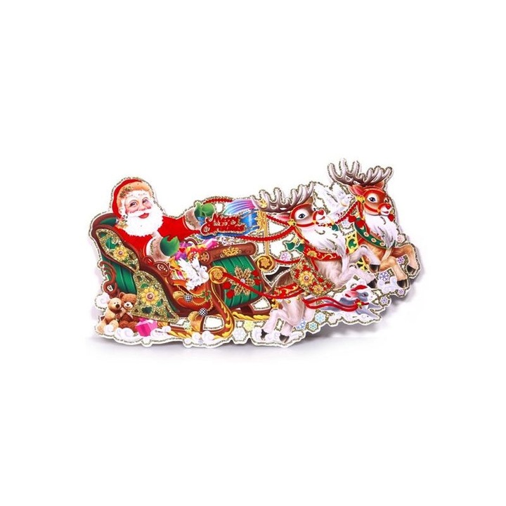 IRIS 4615141 3D Mikulás mintás/34x21cm 2db karton dekoráció