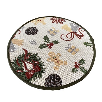 Decor masa Dekoratex, diametru 23 cm, GINGER tesatura tip goblen, cu motive de Craciun Decor masa Dekoratex, diametru 23 cm, GINGER tesatura tip goblen, cu motive de Craciun