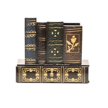 Suport decorativ pentru pixuri, carte, 12 cm, multicolor, realizat manual din rasina Suport decorativ pentru pixuri, carte, 12 cm, multicolor, realizat manual din rasina