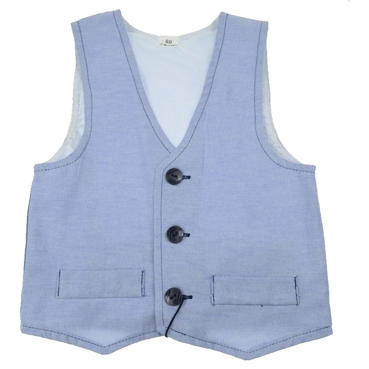 Vesta eleganta pentru baieti Mini Junior VST-11-80-cm, Albastru 80 CM