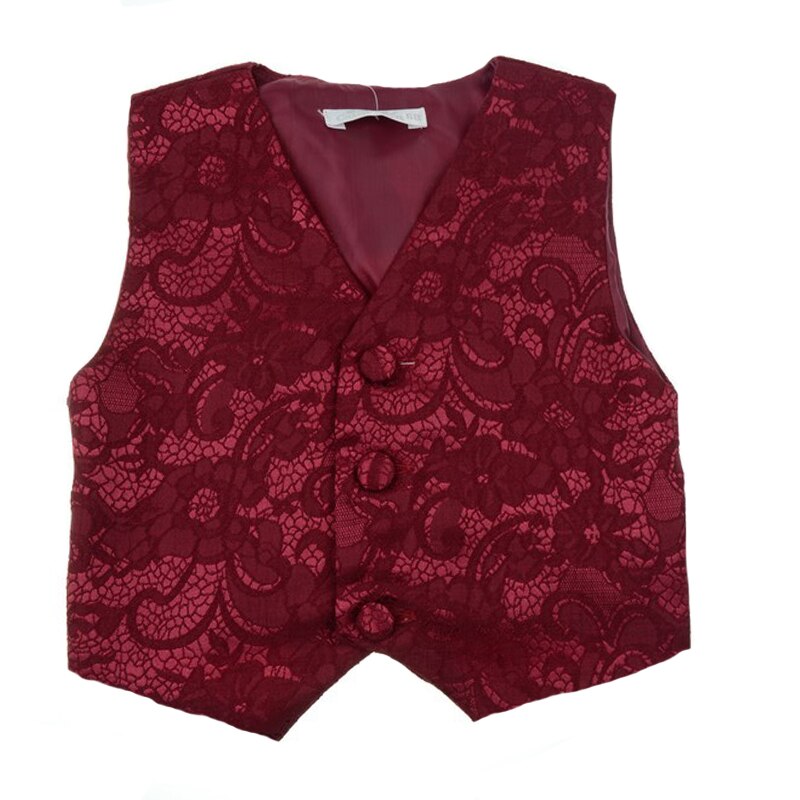 Vesta de botez pentru baieti Christopher Baby Club VST-16, Visiniu, 68 cm