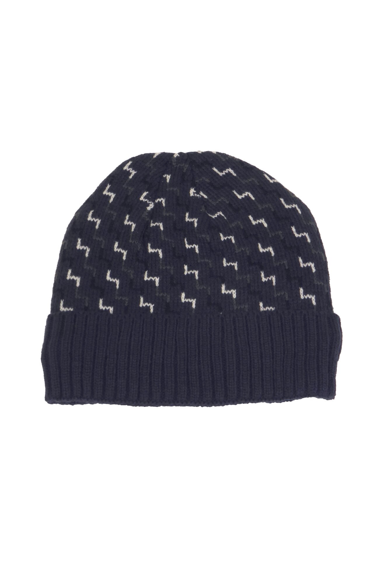 Caciula barbat, tricotata, albastru