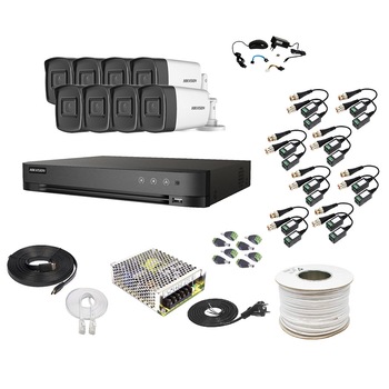 Kit Supraveghere si Securitate Hikvision, 8 Camere Exterior Ultra HD 5MP, High-Performance, 80m Smart IR + DVR 16 canale pana la 5MP + Accesorii Kit Supraveghere si Securitate Hikvision, 8 Camere Exterior Ultra HD 5MP, High-Performance, 80m Smart IR + DVR 16 canale pana la 5MP + Accesorii
