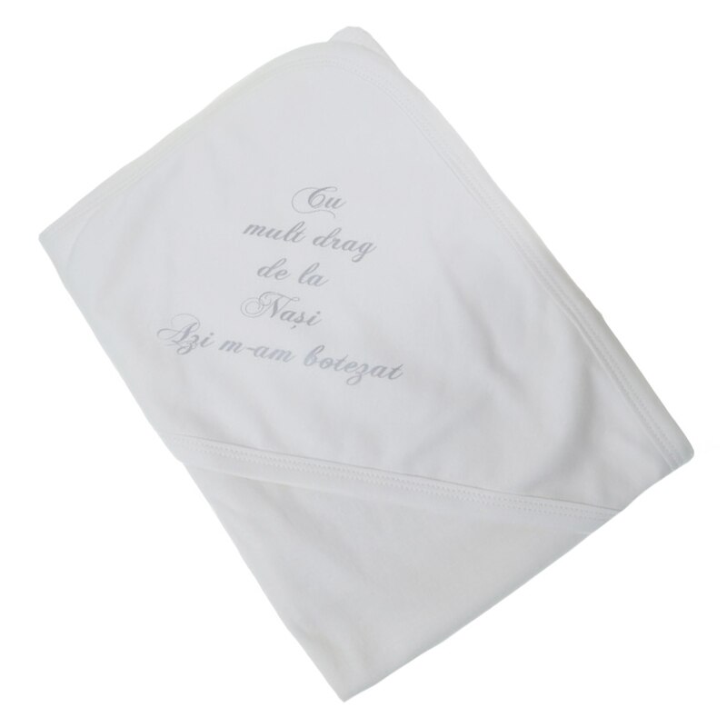 Pled de botez 80 X 80 cm pentru bebelusi Mini Bimbi PL-1, Crem