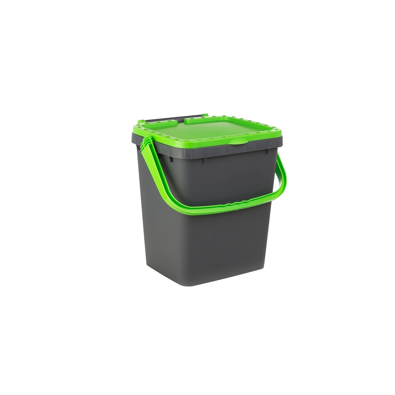 Cos stivuibil cu capac si maner, 35 litri, Ecoplus, verde