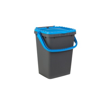 Cos stivuibil cu capac si maner, 50 litri, Ecoplus, albastru Cos stivuibil cu capac si maner, 50 litri, Ecoplus, albastru
