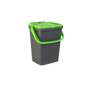 Cos stivuibil cu capac si maner, 50 litri, Ecoplus, verde Cos stivuibil cu capac si maner, 50 litri, Ecoplus, verde