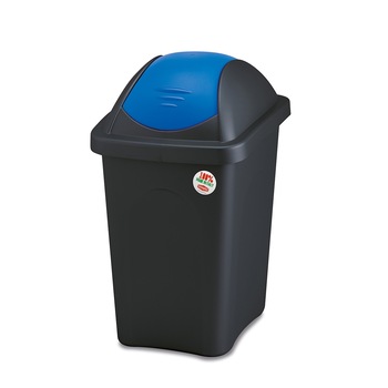 Cos gunoi, 30 litri, Multipat, albastru, corp negru Cos gunoi, 30 litri, Multipat, albastru, corp negru