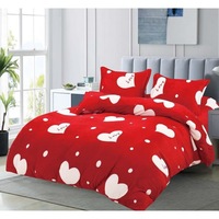 set lenjerie cocolino pentru pat dublu - 4 piese - rosie cu inimioare albe imagen 35_0_
0