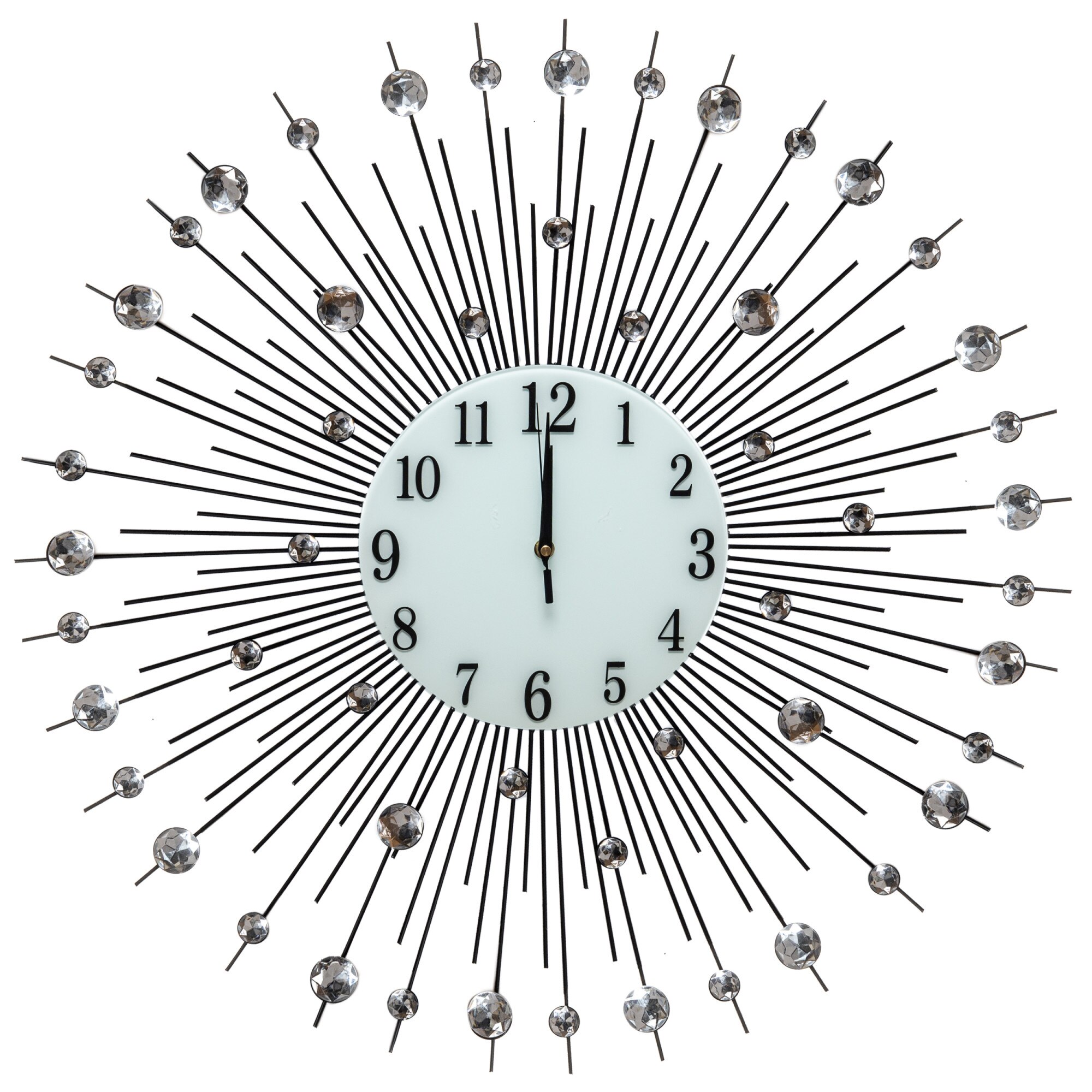 Ceas decorativ 'Luxury III', 70 cm, realizat manual din metal, negru