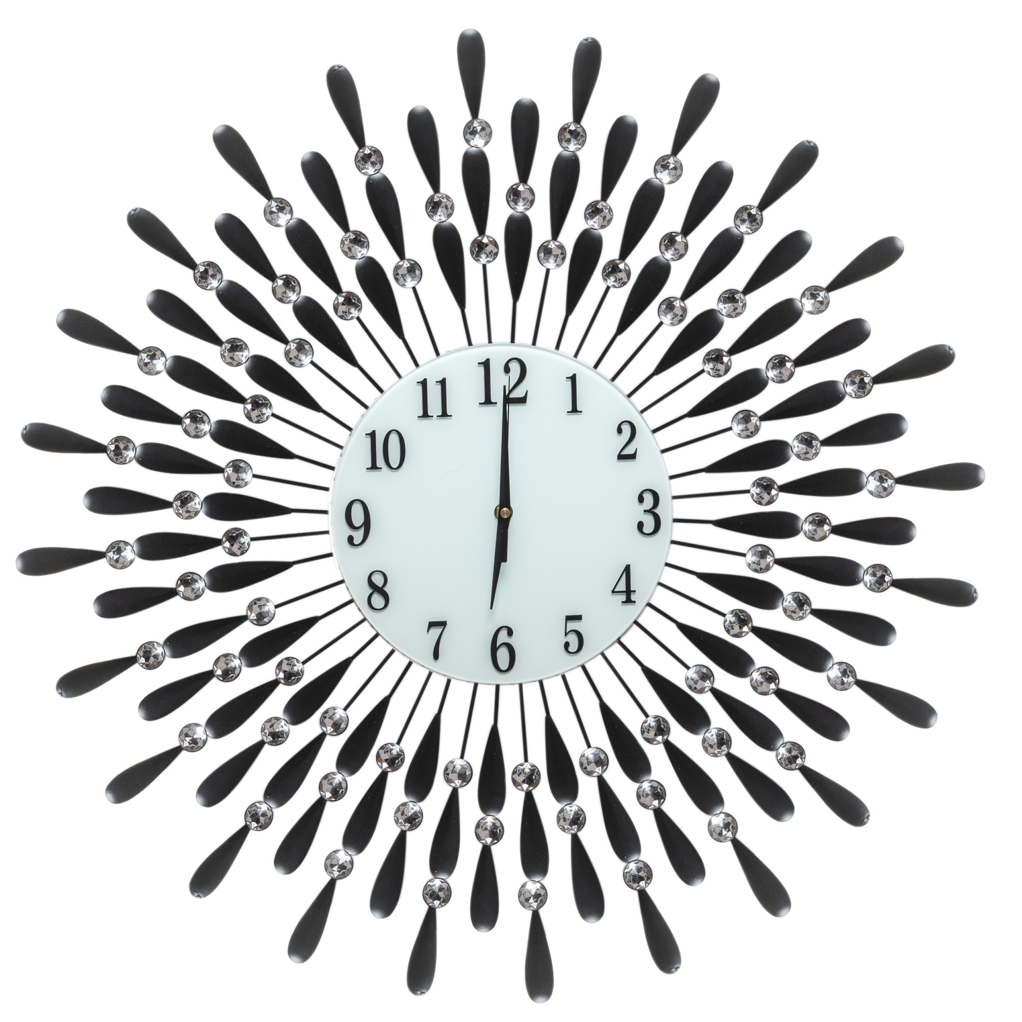 Ceas decorativ 'Luxury II', 70 cm, realizat manual din metal, negru