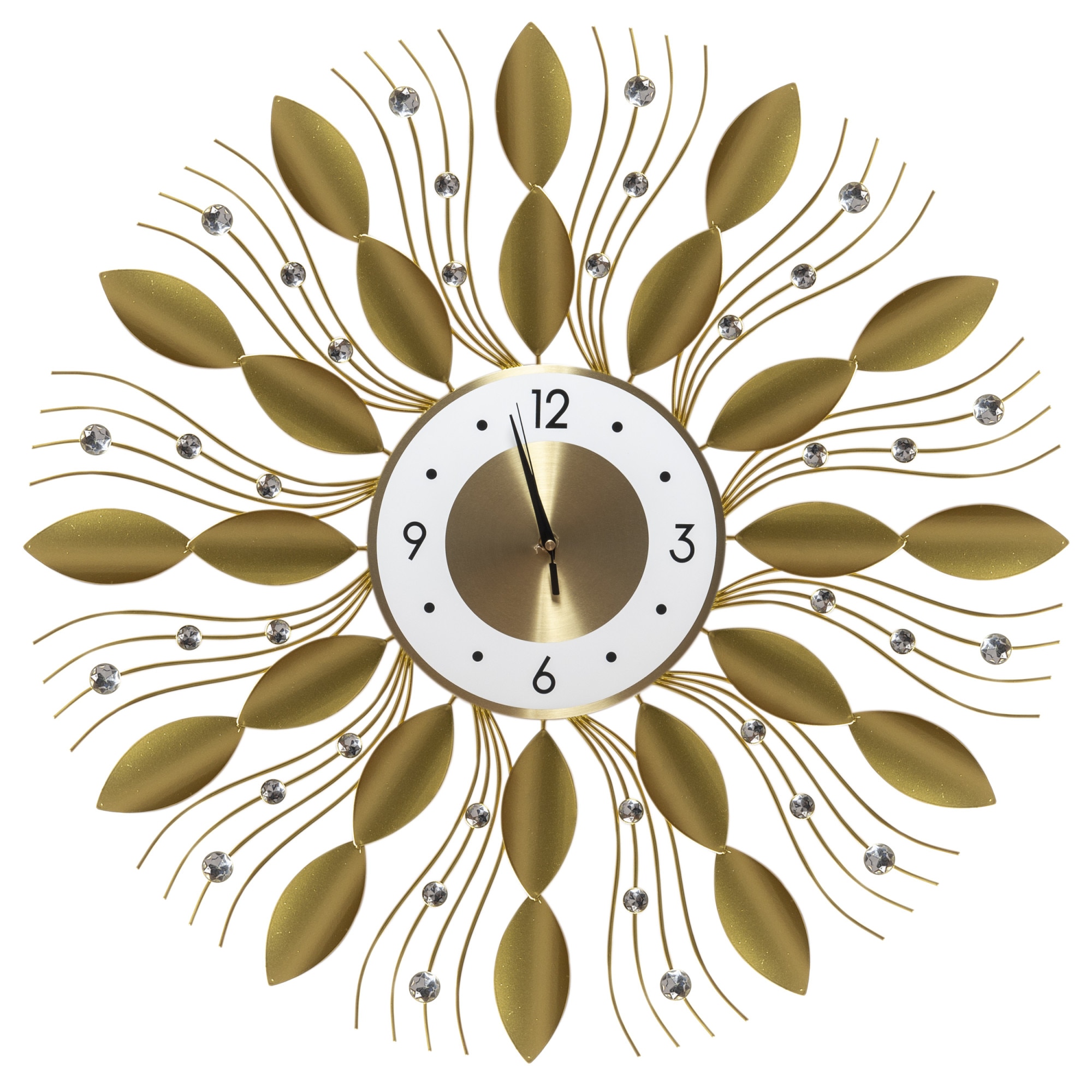 Ceas decorativ 'Golden Luxury', 70 cm, realizat manual din metal, auriu