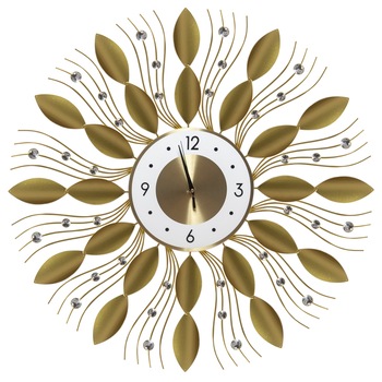 Ceas decorativ 'Golden Luxury', 70 cm, realizat manual din metal, auriu Ceas decorativ 'Golden Luxury', 70 cm, realizat manual din metal, auriu