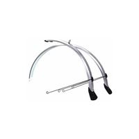 Set aripi pentru bicicleta, fibra flexibila, 28", argintiu, 2 bucati