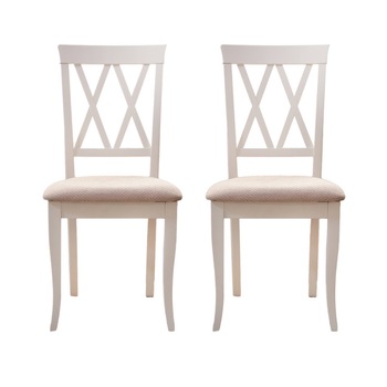 Set 2 scaune dining din lemn de fag Moderna Venetia, cadru alb, textil Regent plain 03 Set 2 scaune dining din lemn de fag Moderna Venetia, cadru alb, textil Regent plain 03