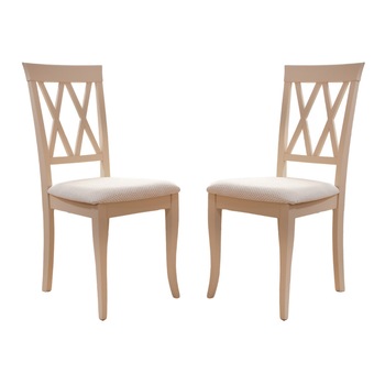 Set 2 scaune dining din lemn de fag Moderna Venetia, cadru bej, textil Regent plain 02 Set 2 scaune dining din lemn de fag Moderna Venetia, cadru bej, textil Regent plain 02