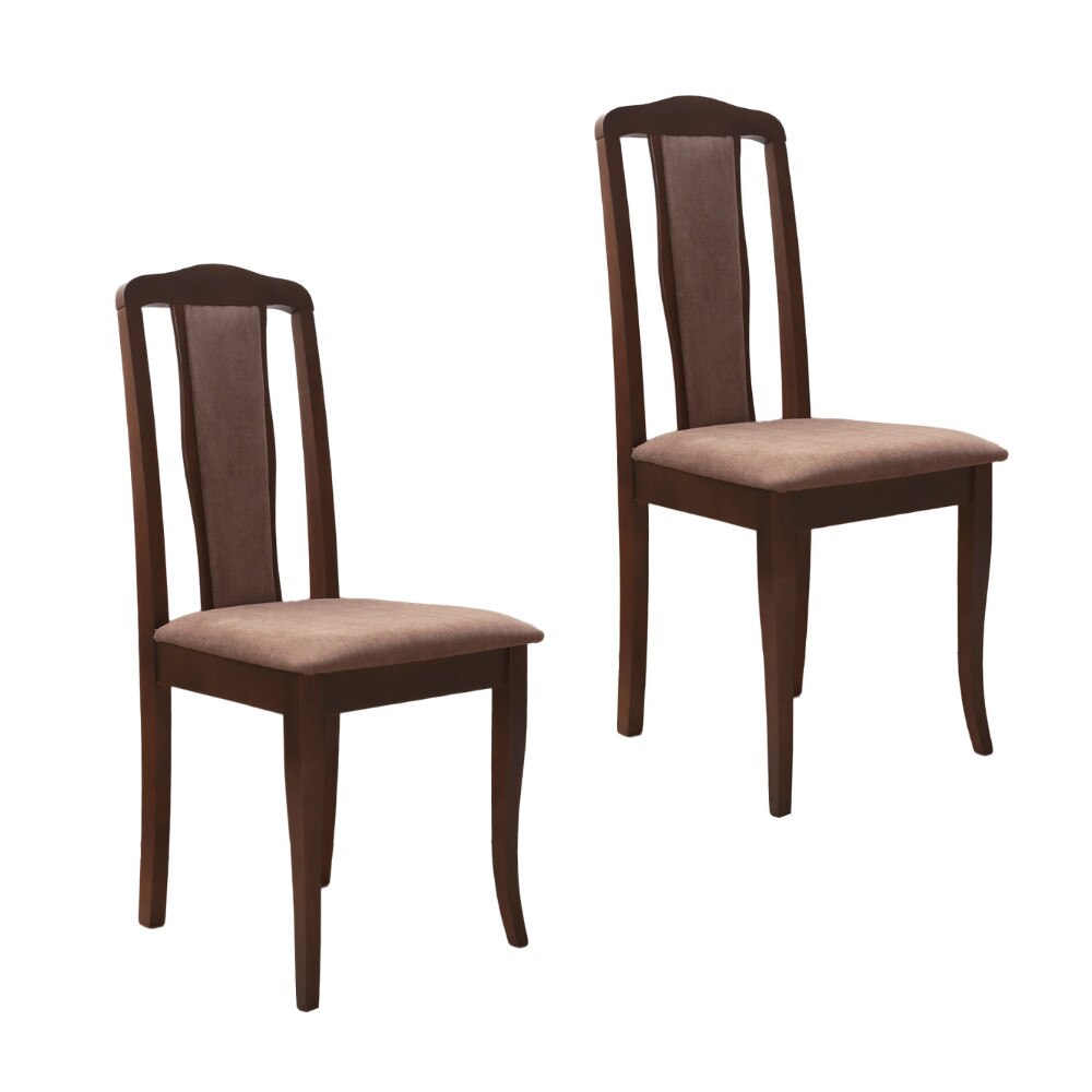 Set 2 scaune dining din lemn de fag Moderna Sevilla, cadru nuc, textil Solo 25