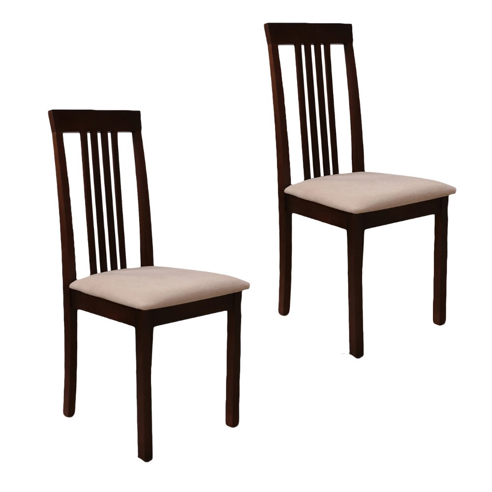 Set 2 scaune dining din lemn de fag Moderna Nika, cadru nuc, textil Solo 22