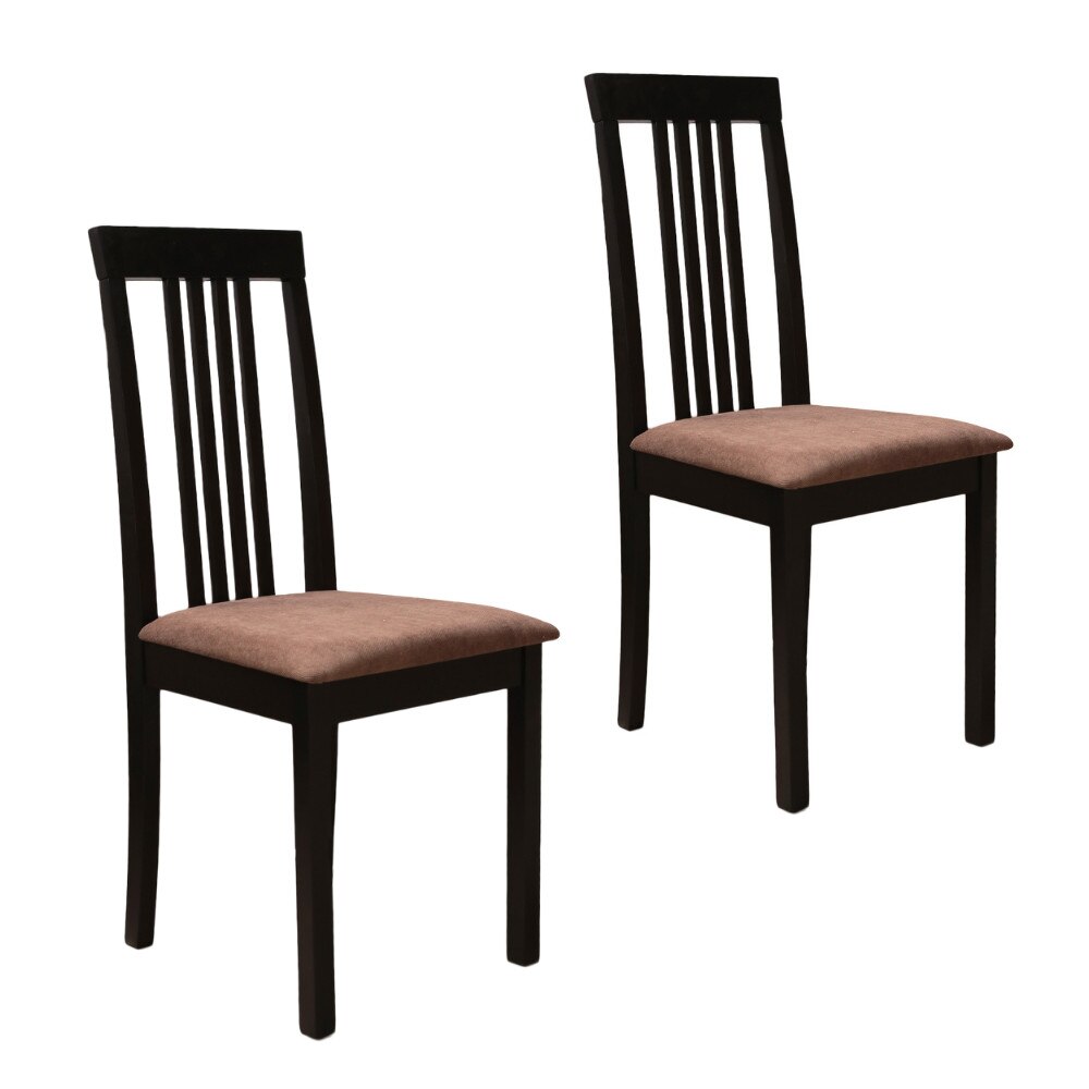 Set 2 scaune dining din lemn de fag Moderna Nika, cadru wenge, textil Solo 25