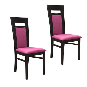 Set 2 scaune dining din lemn de fag Moderna Portofino, cadru wenge, textil Bahama 23 Set 2 scaune dining din lemn de fag Moderna Portofino, cadru wenge, textil Bahama 23