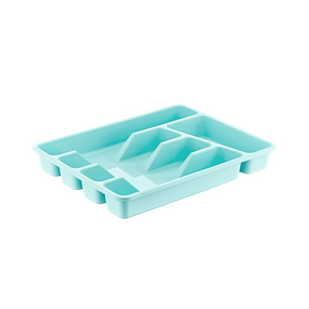 Suport Tacamuri STERK, 32x27x4 cm, 5 Compartimente, pentru Sertar, Plastic Turcoaz