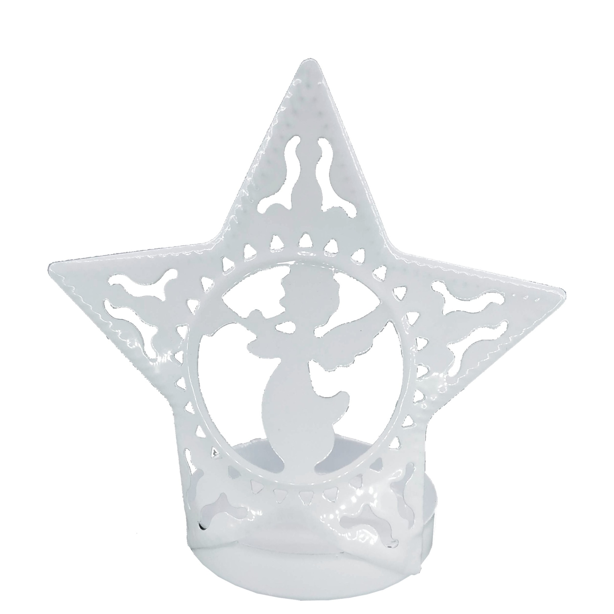 Suport lumanare metal, alb, 23-2/11