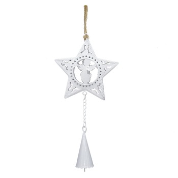 Figurina pentru brad, ingeras, metal, alb, 23-4/11 Figurina pentru brad, ingeras, metal, alb, 23-4/11