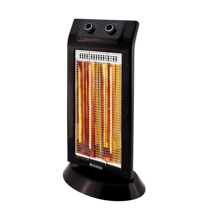 Olimpia Splendid Carbon Black, Infravörös padlóradiátor,2 fokozatú, halogénnel, oszcillációval, teljesítmény 1100 W, védelem, termosztát, fekete
