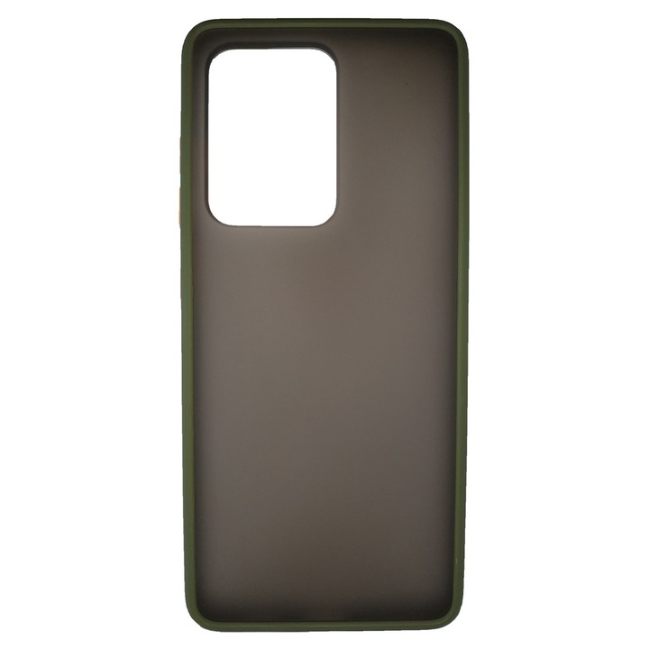 Предпазен гръб Vennus Button, Matt, за Samsung Galaxy S20 Ultra, Зелена маслина/Оранжев
