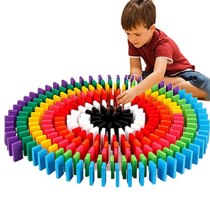 Дървено домино Атлас, с 200 цветни плочки