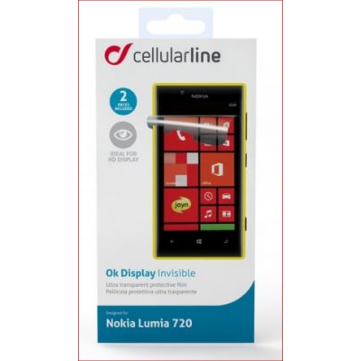 Протектор Cellular Line за Nokia Lumia 720, 2бр