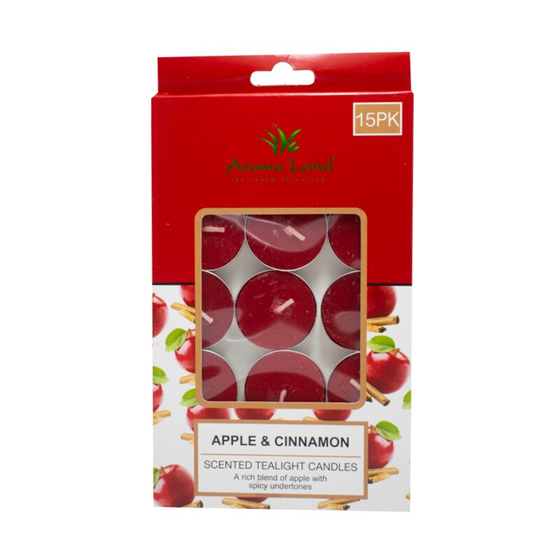 Set 15 lumanari pastila, Mar cu scortisoara, Aroma Land, 3 ore