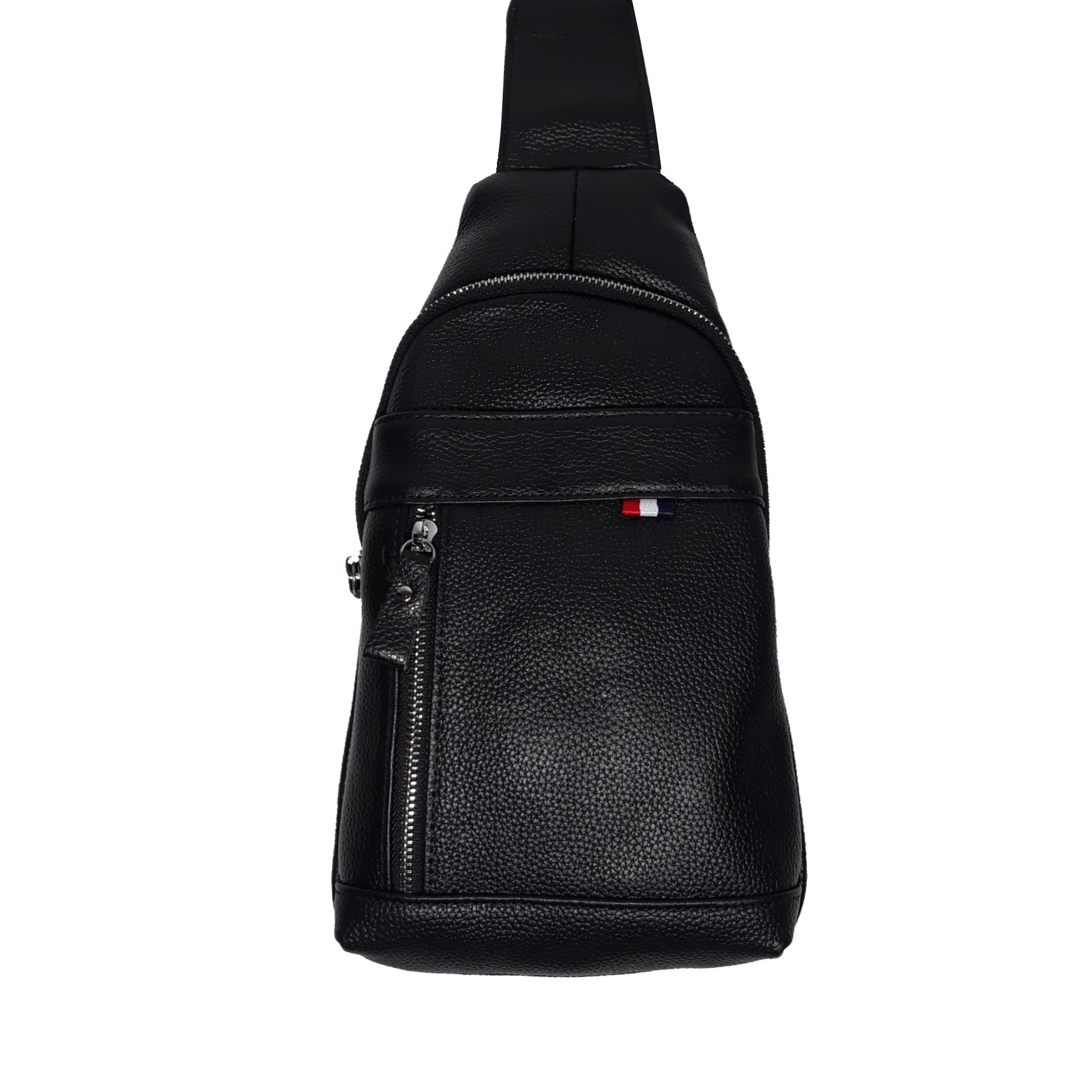 Geanta barbati, din piele naturala, negru, dimensiune 30x15x8cm