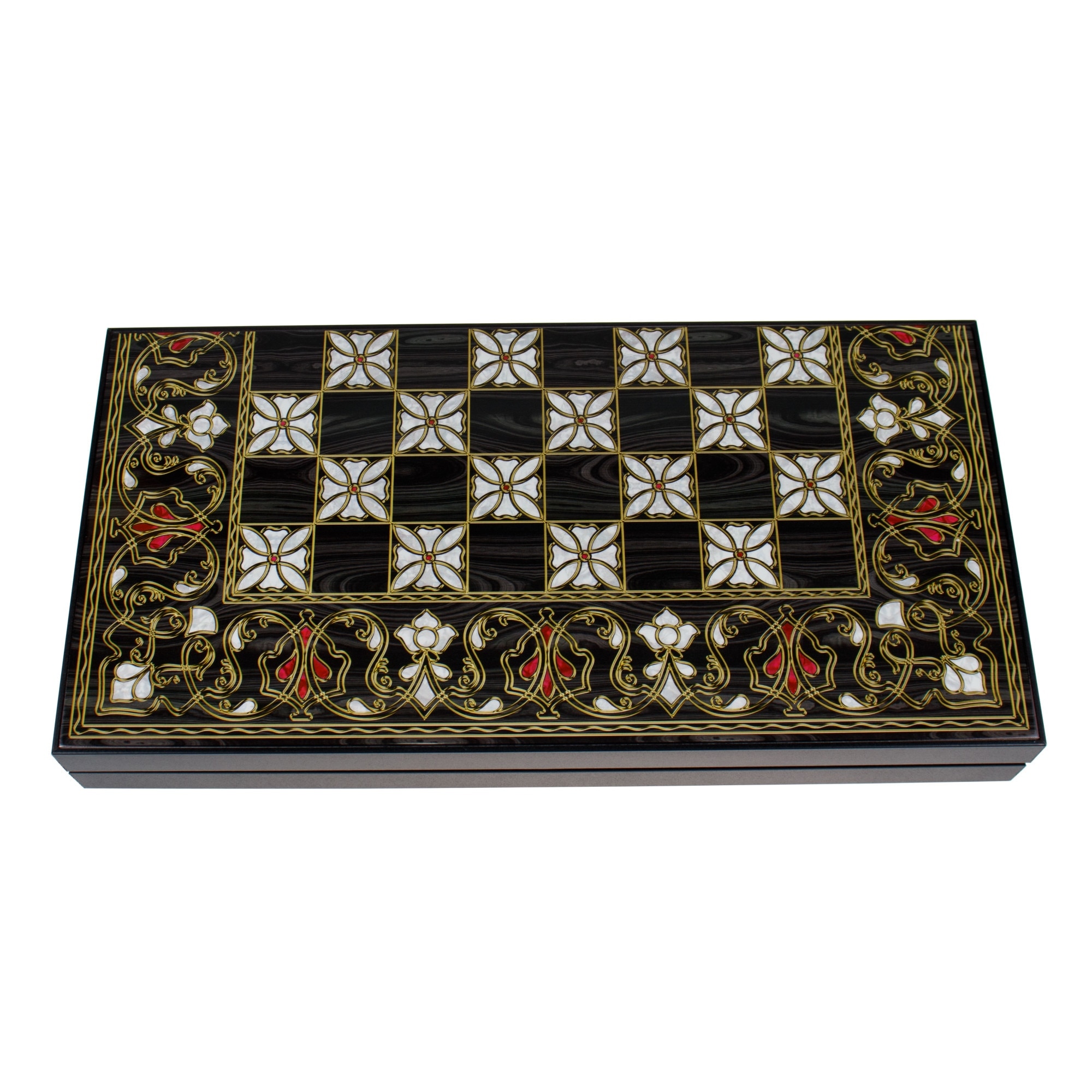 Joc de table din lemn lacuit cu model DAR