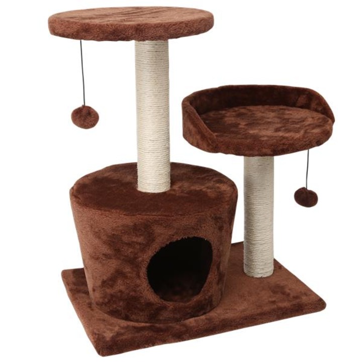 Ansamblu de joaca pentru pisici, Maro, 49X35X60CM