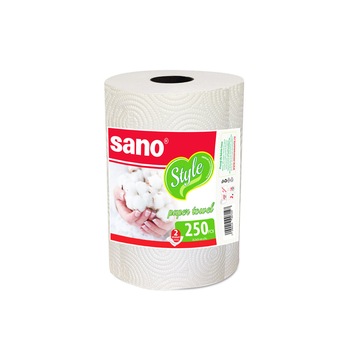 Prosop Hartie Style Sano 250 Foi, 2 straturi, 1 Rola Prosop Hartie Style Sano 250 Foi, 2 straturi, 1 Rola
