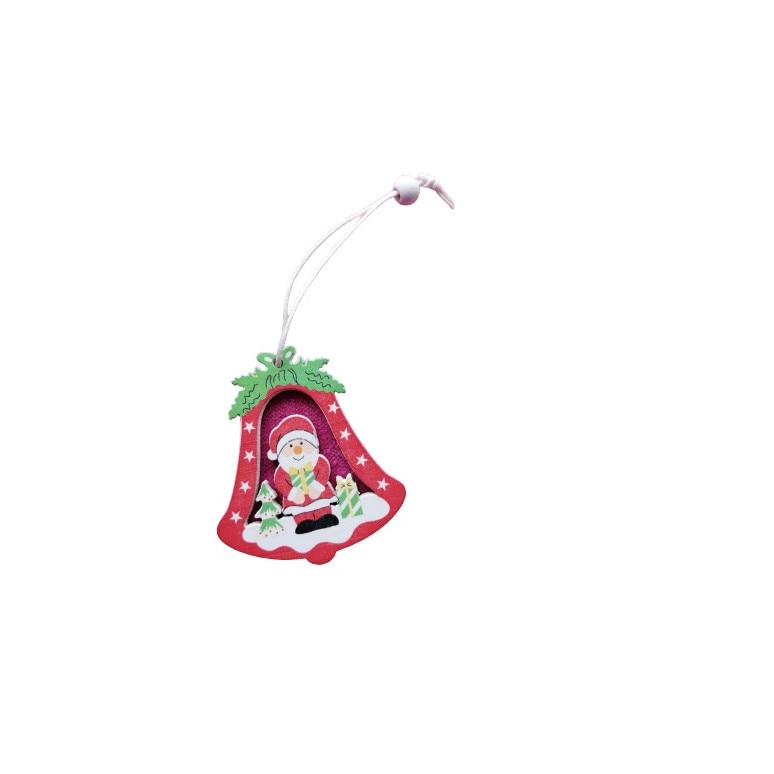 Glob de Craciun, Personalizat, Lemn, Pictat, 2D, Craciun, Mos Craciun